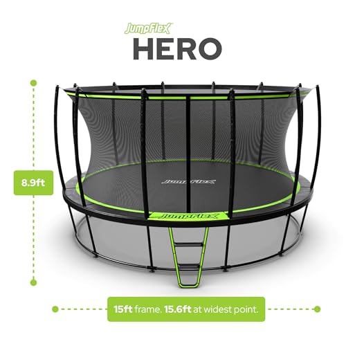 JumpFlex Hero 15' Round Outdoor Trampoline Set